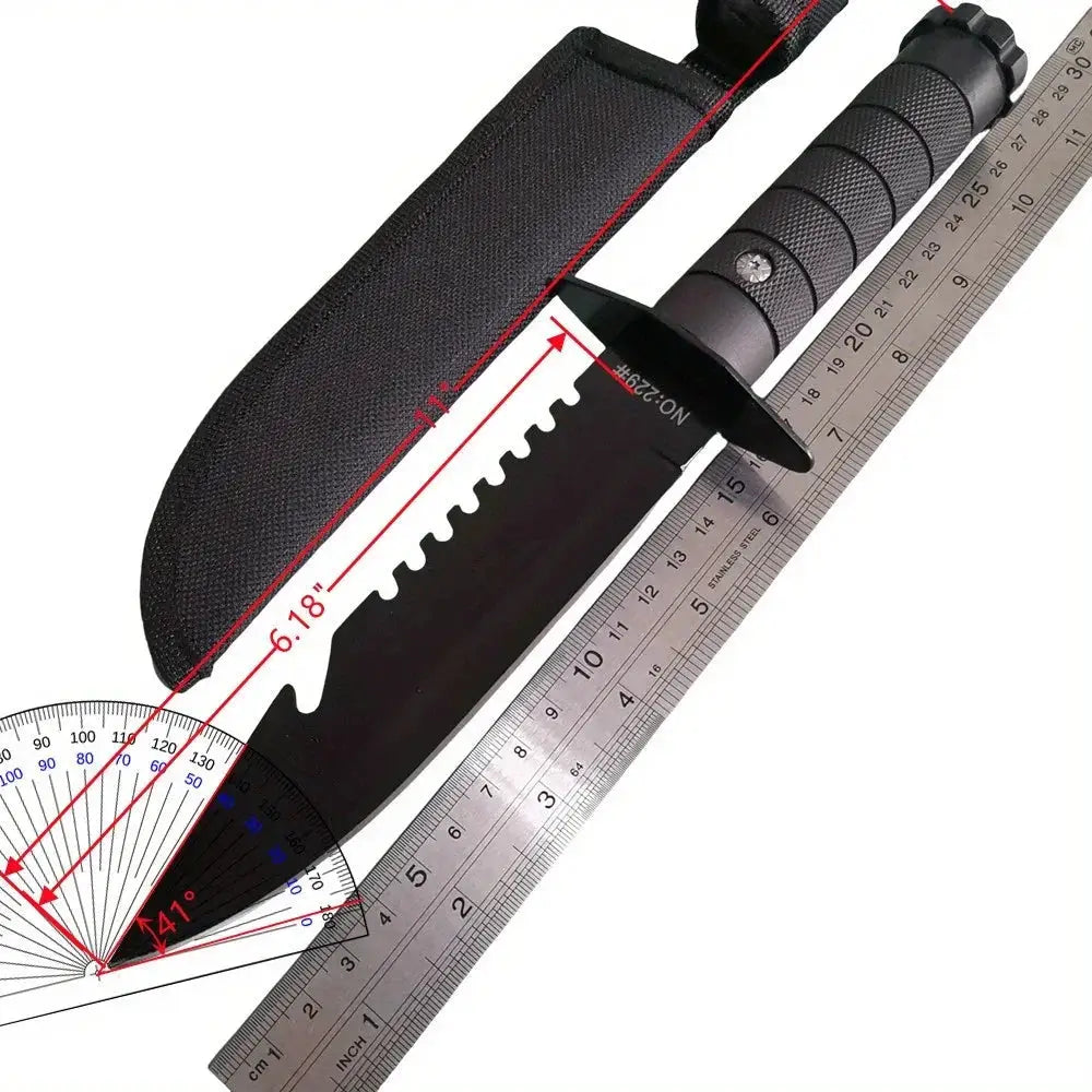 Ultra-Sharp Multi-Function Fixed Blade Tactical Knife - High Hardness All-in-One Portable Tool With K Sheath And Straight Edge by Beastly Survival Outlet Ultra-Sharp Multi-Function Fixed Blade Tactical Knife - High Hardness All-in-One Portable Tool With K Sheath And Straight Edge Beastly Survival Outlet