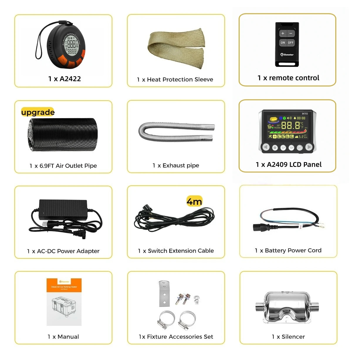 TB10PRO 8KW Diesel Air Heater With App Control CO Alarm Plus