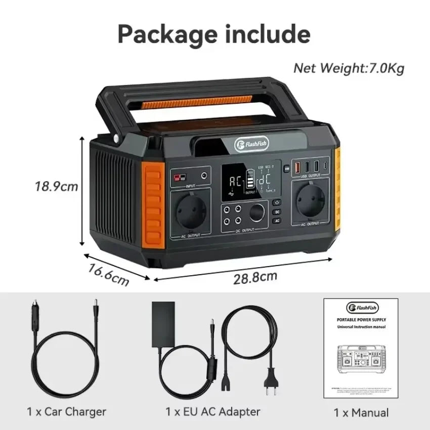 Portable Power Station 1000W Solar Generator For Camping USB