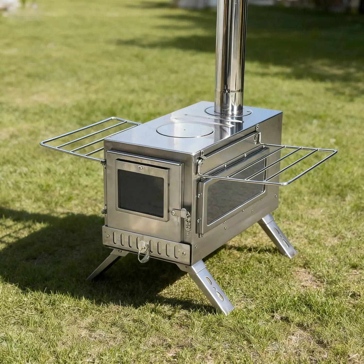 Portable Camping Tent Wood Stove for Outdoor Heating Stainless Steel Hot Tent Stove Burner Stove with 7 Chimney Pipes by Beastly Survival Outlet