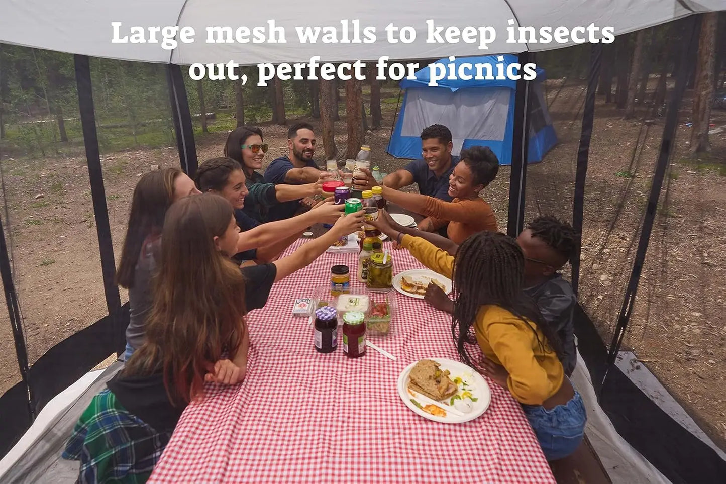 Magnetic Screen House Tent for Camping Travel Picnics Tailgating