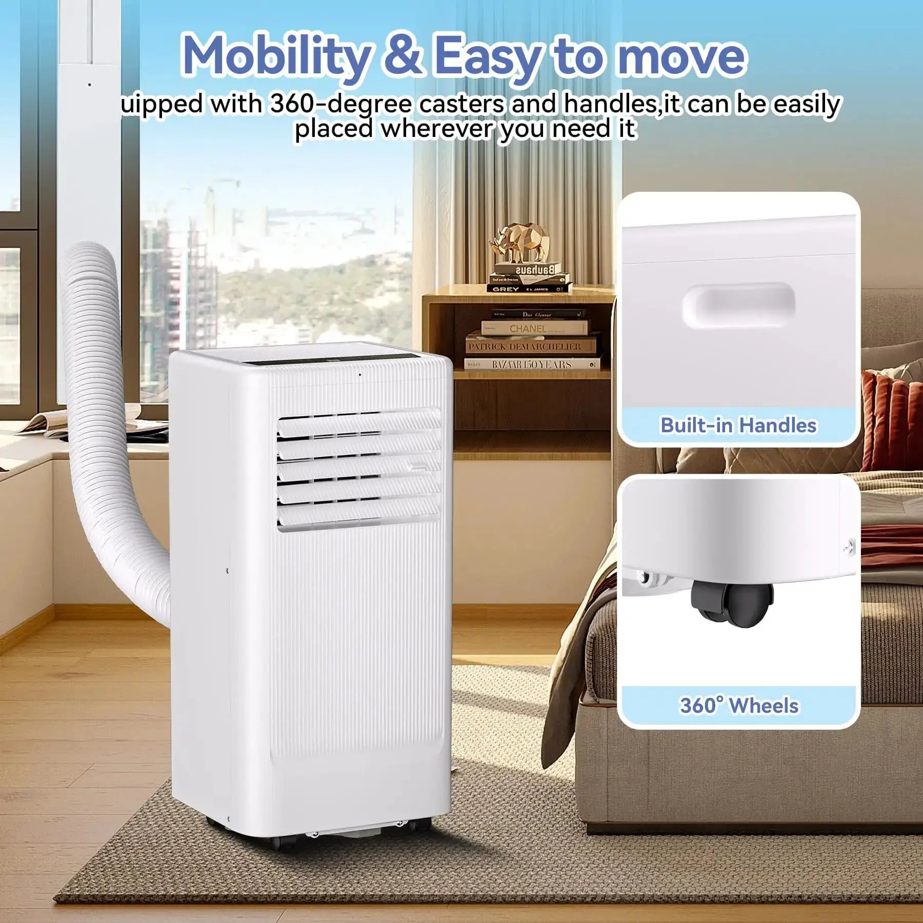 10000 BTU Portable Air Conditioner, 3-In-1 Standing AC Unit With Remote Control and Window Kit, Quiet Room Air Conditioner With Dehumidifier, for Home Office Dorms, Up to 560 Sq. Ft. White by Beastly Survival Outlet
