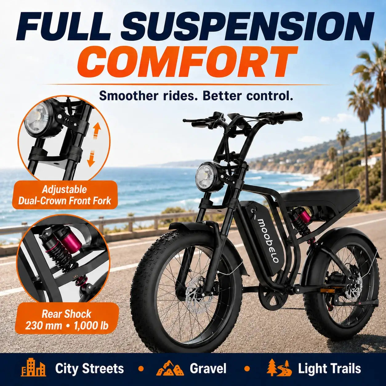 1000W electric dirt bike, 48V detachable battery, suitable for all-terrain riding, 20-inch punctureproof tires bike electric by Beastly Survival Outlet