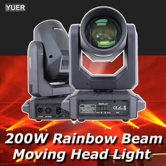 LED Moving Head Light 200W Beam+Spot+18 Rotating Prisms+Rainbow 12 Gobo 8 Color Effect Dj Dmx Stage Light Effect Light Disco Bar by Beastly Survival Outlet