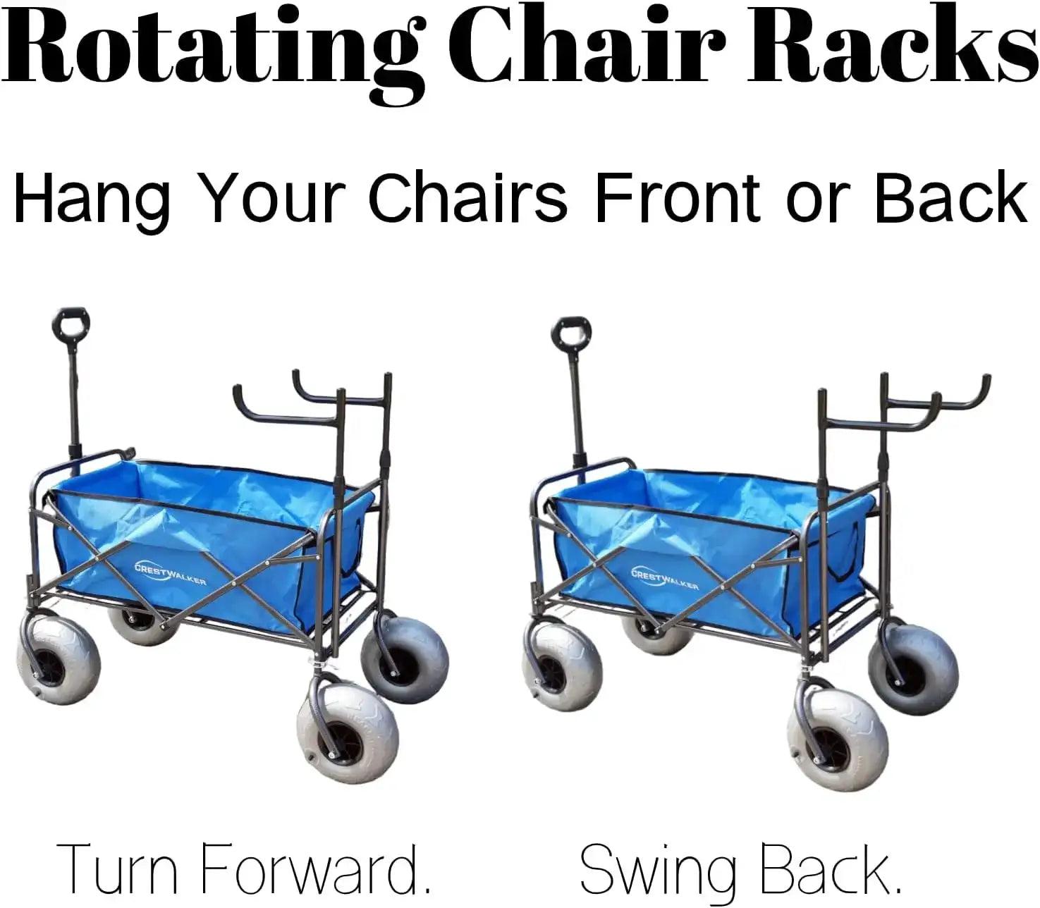 Beach Wagon with Balloon Wheels and Folding Chair Racks Collapsible Cart with Big Wheels for Sand Heavy Duty 300 lbs Capacity by Beastly Survival Outlet