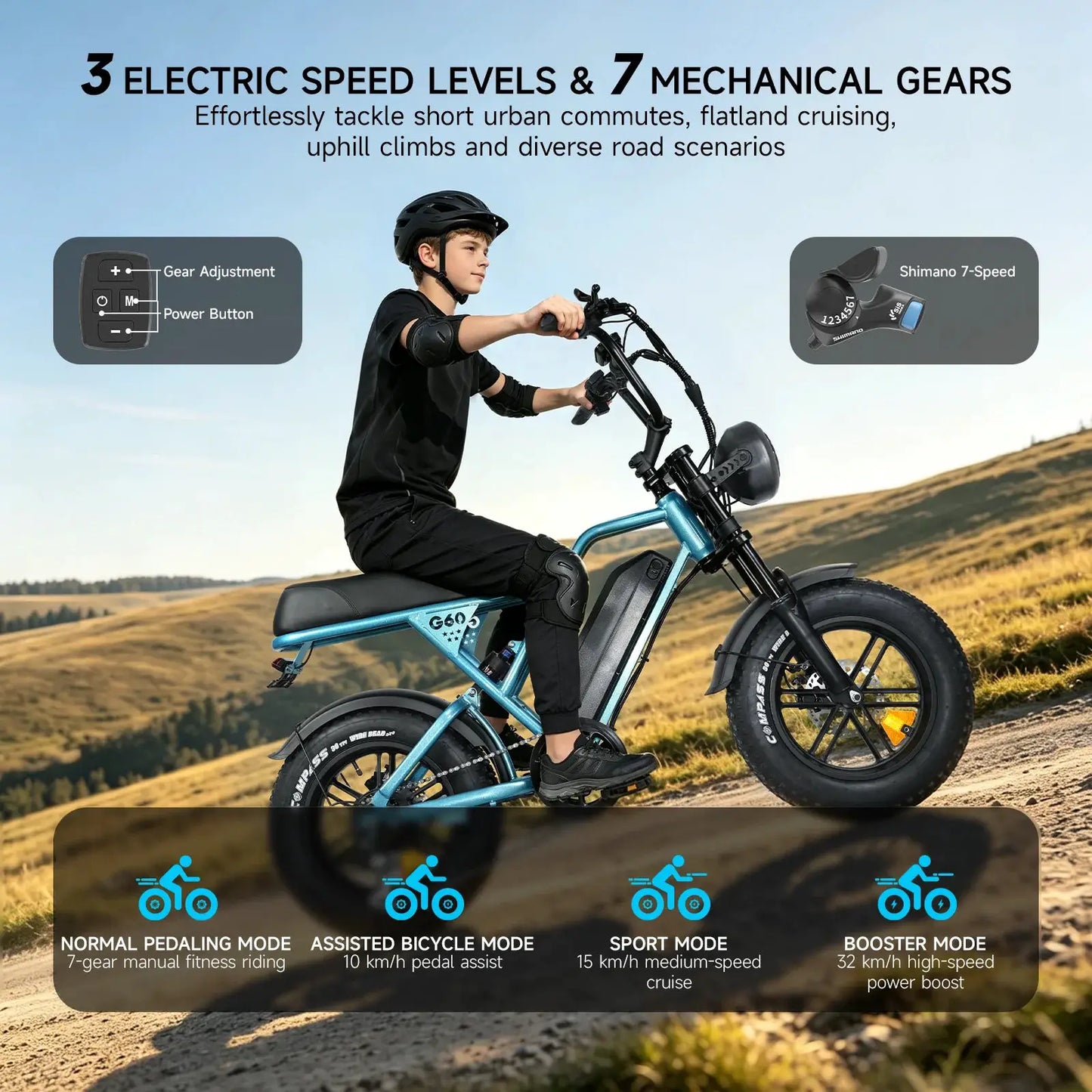 500W Mountain Ebike 36V 13Ah Lithium Battery 28MPH Max Speed 50Miles Long Range Adult Off Road Electric Mountain Bike 16 inch mini by Beastly Survival Outlet