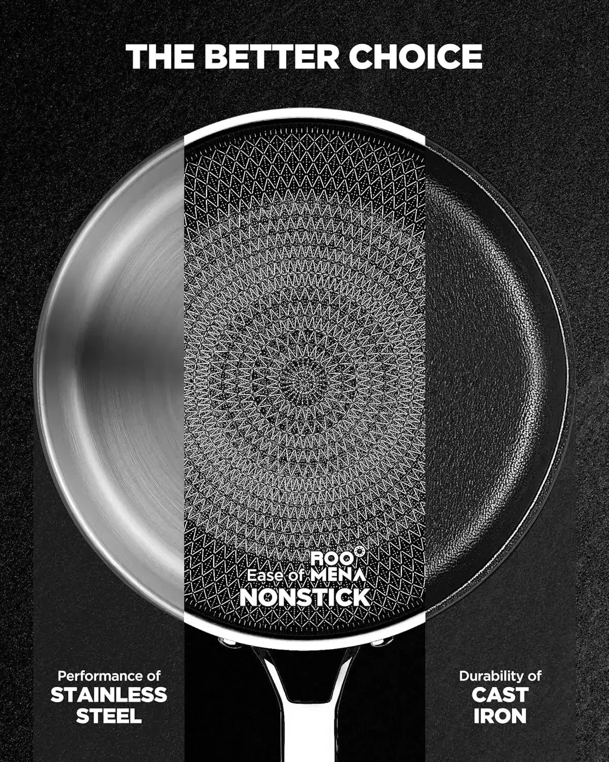 Pots and Pans Set Hybrid Stainless Steel 17PC Nonstick Tri Ply Cookware Set w Frying pan Dishwasher Oven Safe PFOA Free Metal by Beastly Survival Outlet