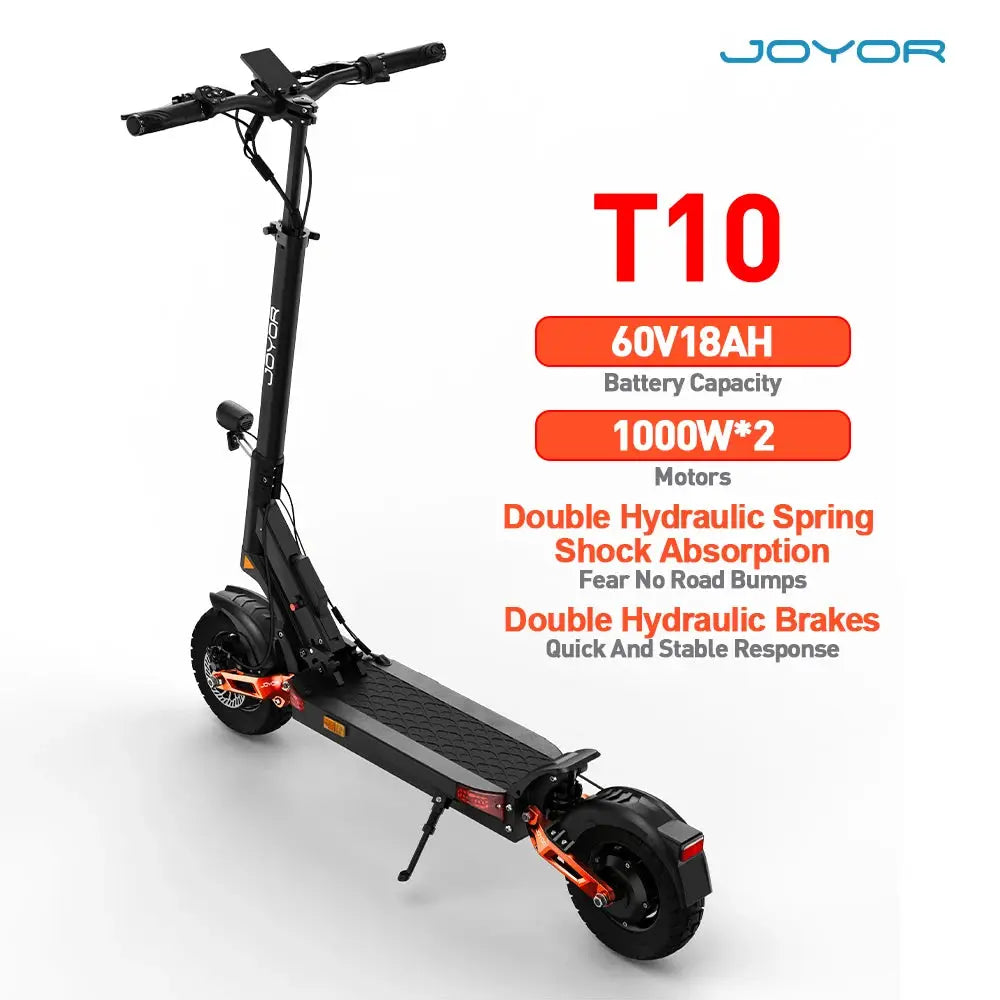 JOYOR T10 Electric Scooters 1000W*2 Dual Motor 60V18AH E Scooter Range 30-75km 10‘’Off-Road Tire Folding Adult Electric Scooter by Beastly Survival Outlet