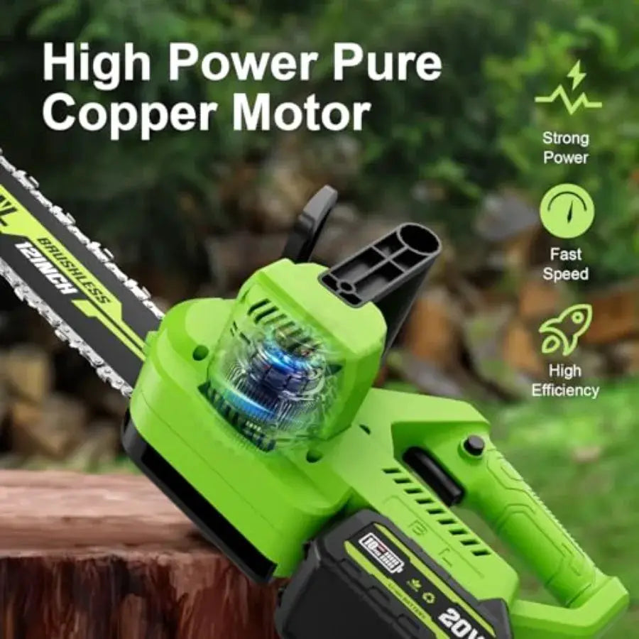 Cordless Electric Chainsaw for Outdoor Wood Cutting 12-Inch Dual-Mode Chain Saw with 20V Battery Power Includes 4.0Ah High-Capa by Beastly Survival Outlet