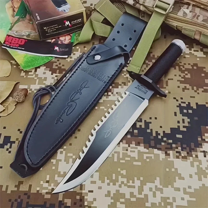 Rambo Style Tactical Fixed Blade Knife 420 Stainless Steel