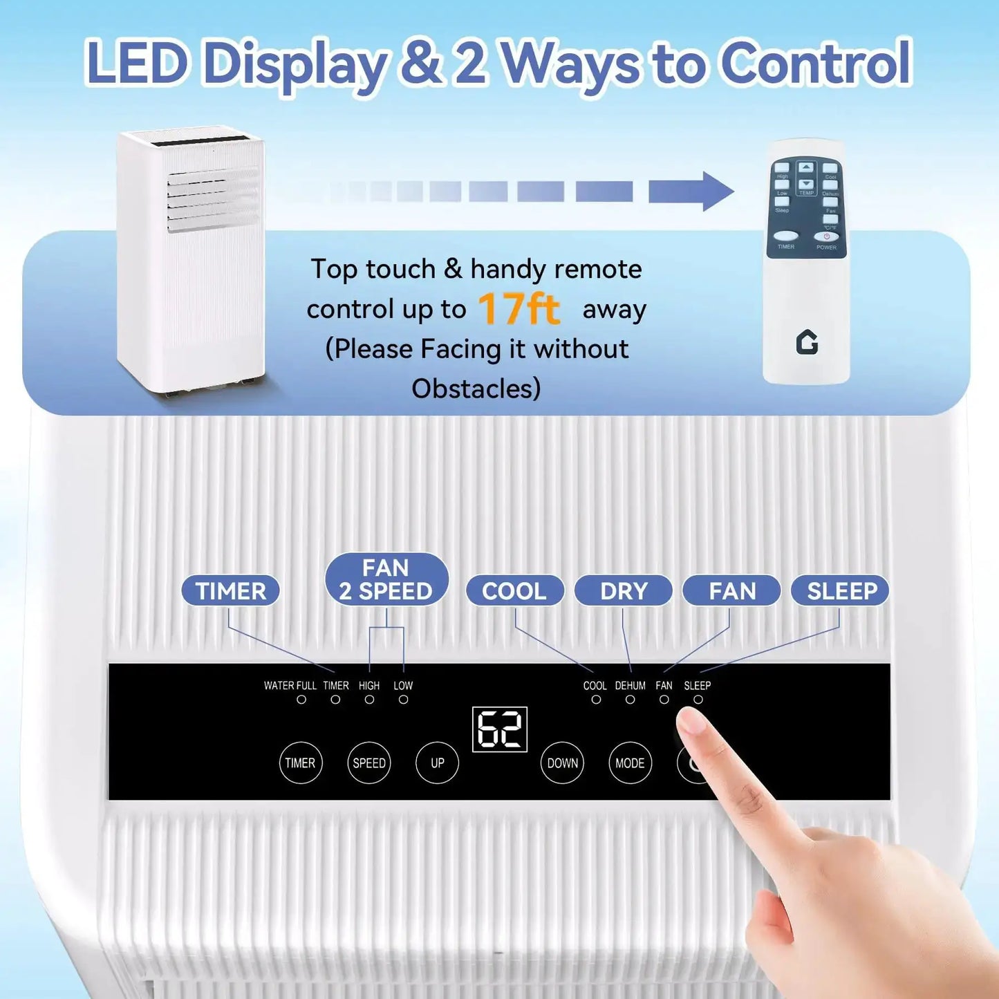 10000 BTU Portable Air Conditioner, 3-In-1 Standing AC Unit With Remote Control and Window Kit, Quiet Room Air Conditioner With Dehumidifier, for Home Office Dorms, Up to 560 Sq. Ft. White by Beastly Survival Outlet