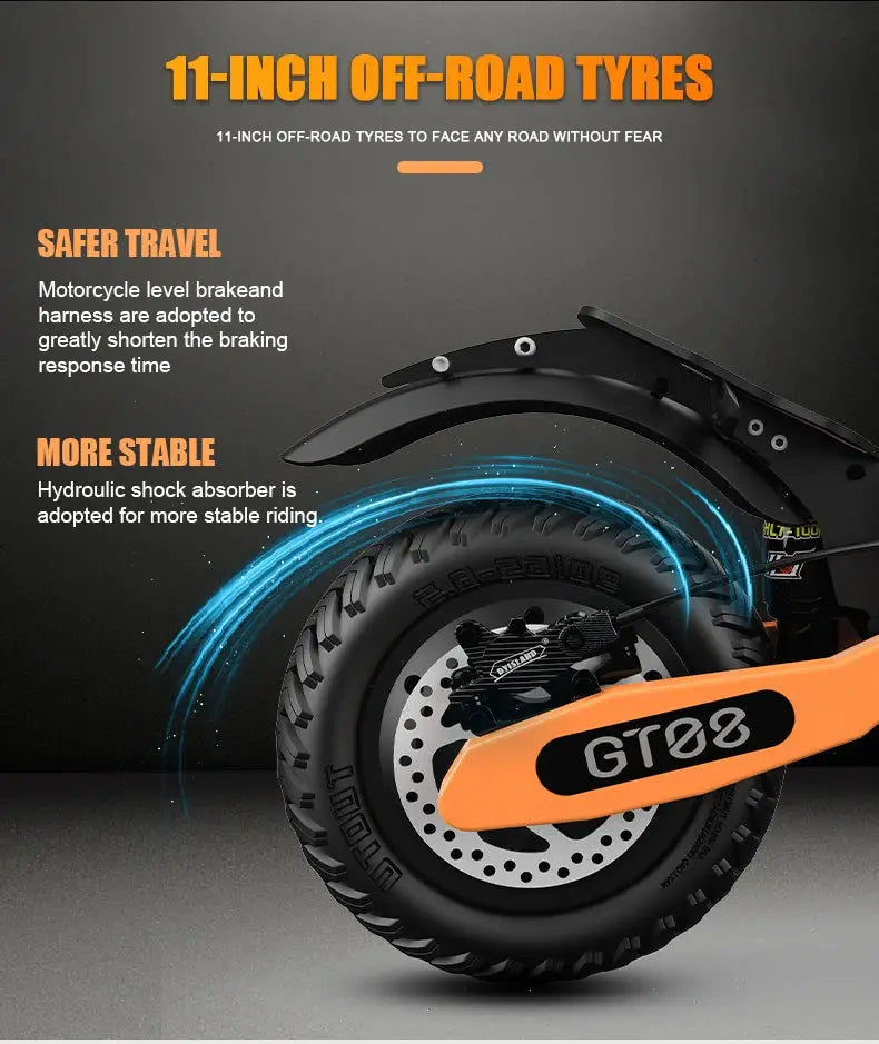 Arwibon GT08 Adult Electric Scooter 5600W Motor Top Speed 46MPH, 60V27AH, 11 Inch Off-Road Tires Sport Commuter Folding EScooter by Beastly Survival Outlet