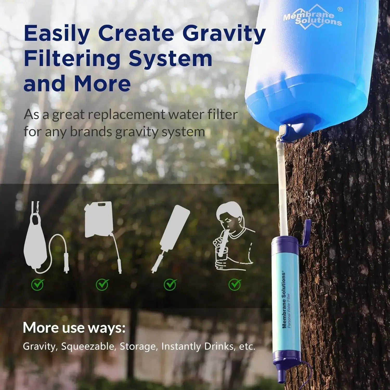 NSF Certified Water Filter Straw For Hiking And Survival Kit by Beastly Survival Outlet
