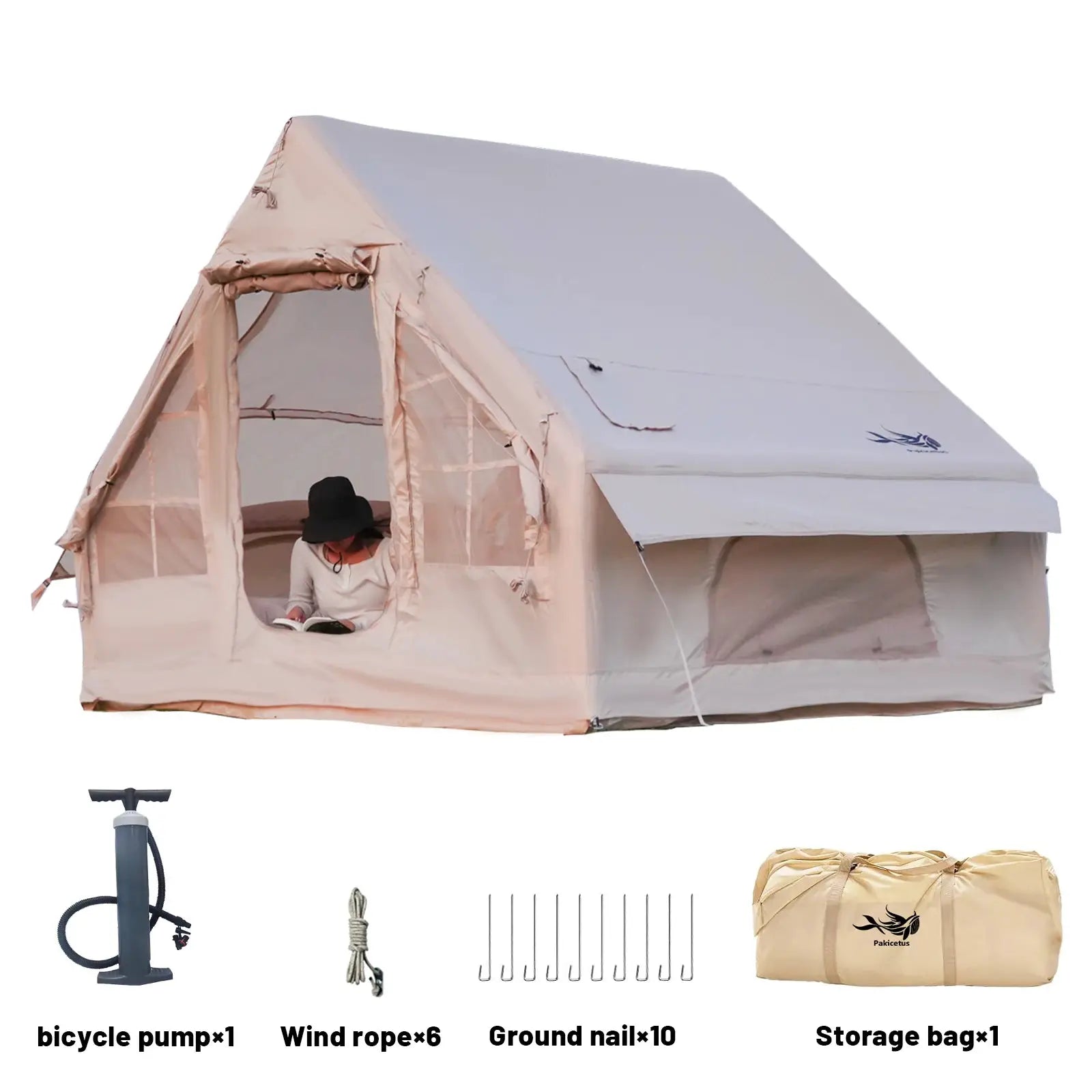 Inflatable Tents For Adult Camping, Luxury Camping Tents, Inflatable Tents With Stove Plug, 4/6/8 Person Family Camping Inflatab by Beastly Survival Outlet