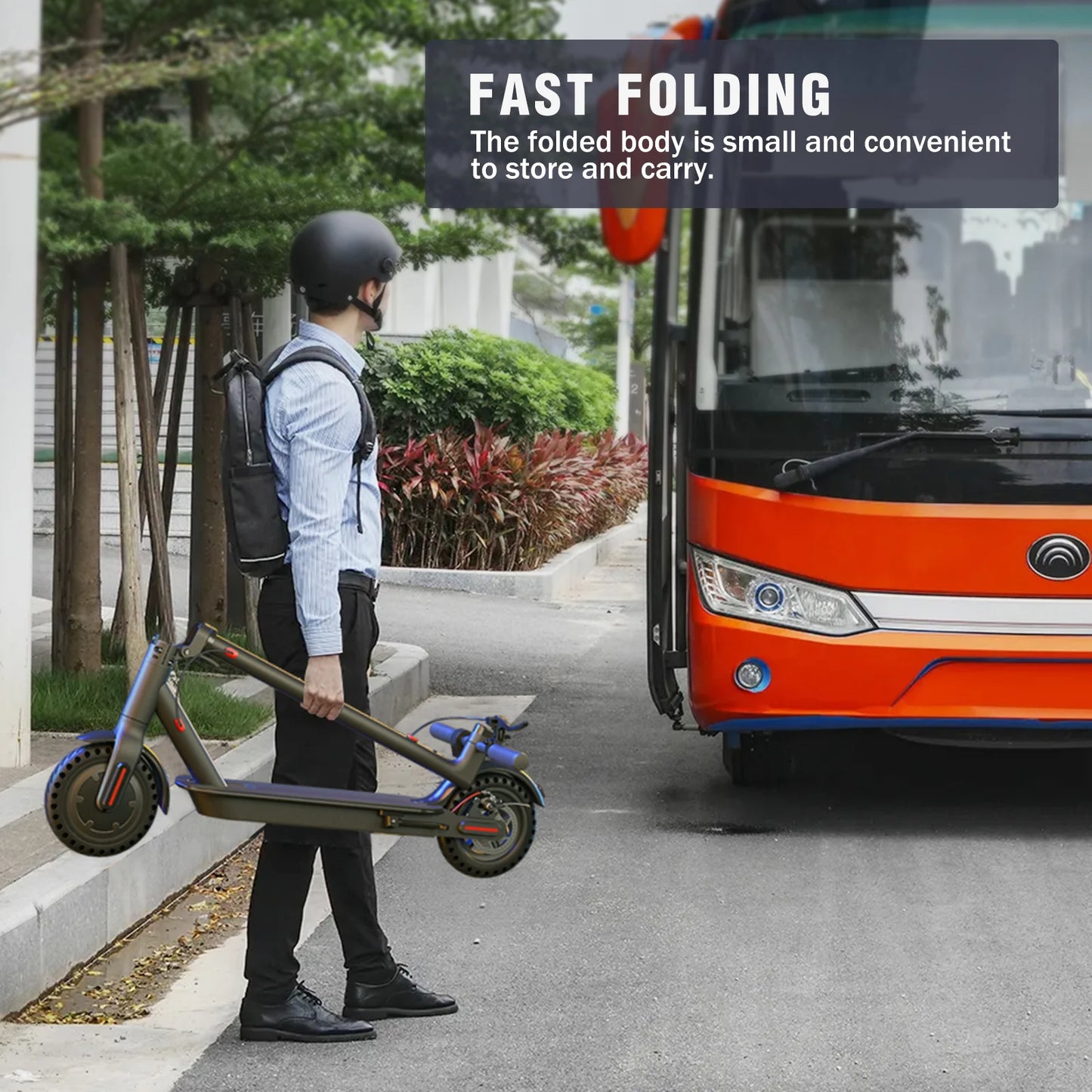 Lightweight Commuter Electric Scooter For Adults With Dual Brake System Explosion Proof Tires App Support Foldable