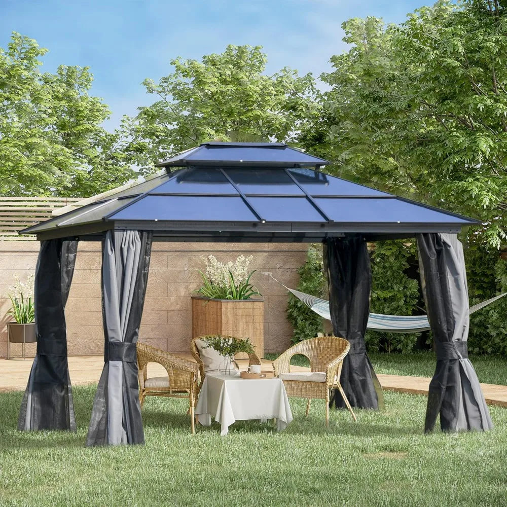 10 By 12 Hardtop Gazebo With Aluminum Polycarbonate Roof
