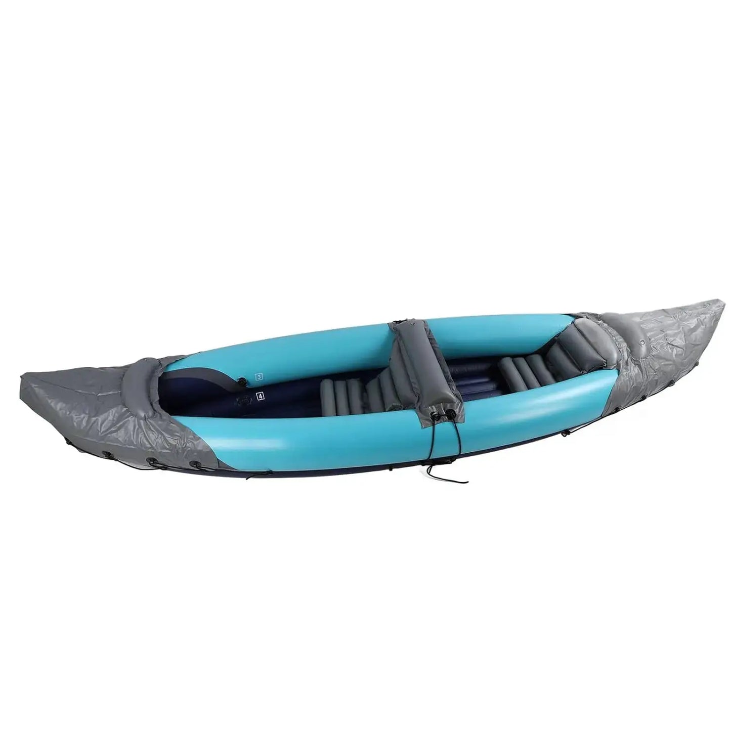 2 Person Foldable Kayak Portable Sunlight Protection Thickened PVC Inflatable Canoe for Fishing Rafting Boating, Customized by Beastly Survival Outlet