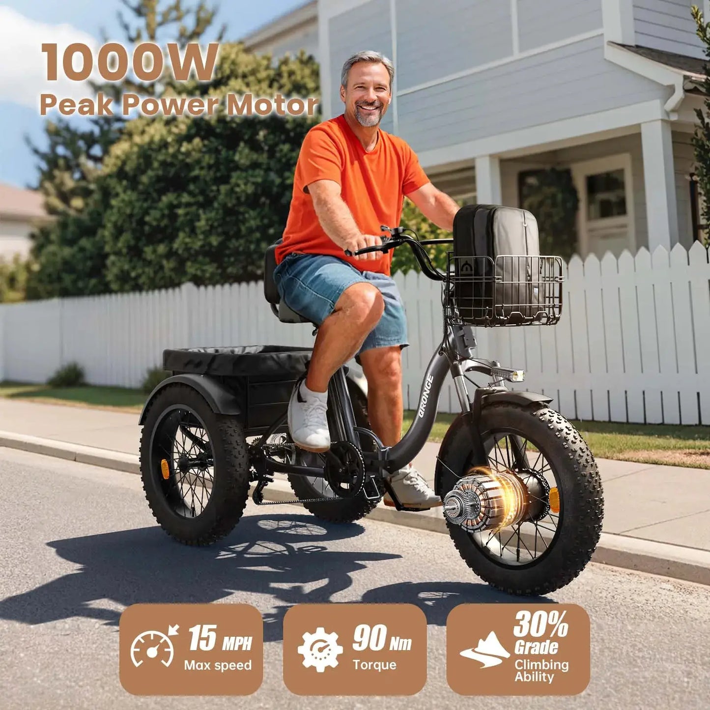 QRONGE Lava Electric Tricycle Folding Fat Tire Ebike Pro Max by Beastly Survival Outlet
