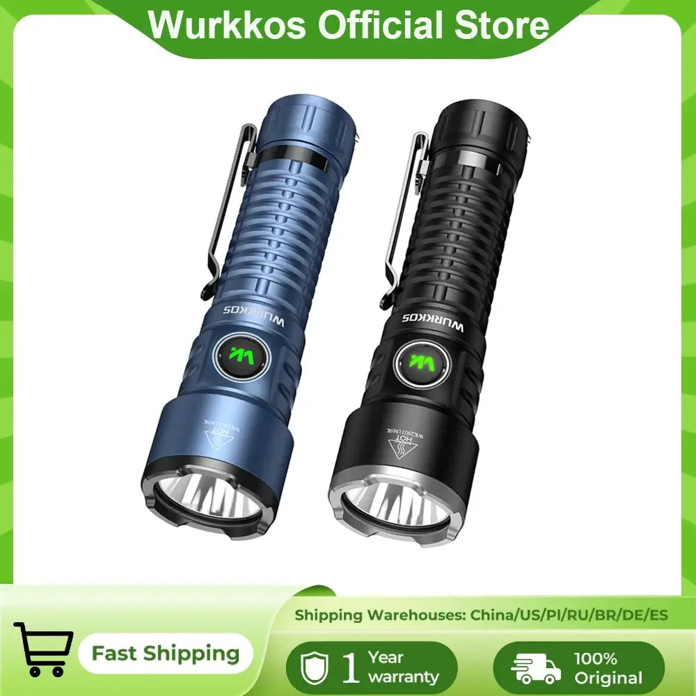 Wurkkos TS28 EDC Flashlight 3200 lm Rechargeable 21700 Battery 506m Beam Distance Magnetic Tail Cap Self-Defense Flashlight by Beastly Survival Outlet