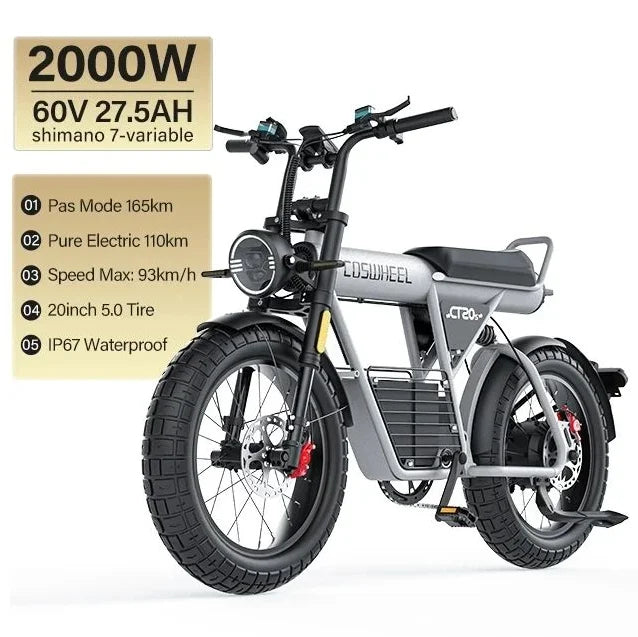 Coswheel Electric Bike CT20S 2000W Fat Tire E-Bike for Adults