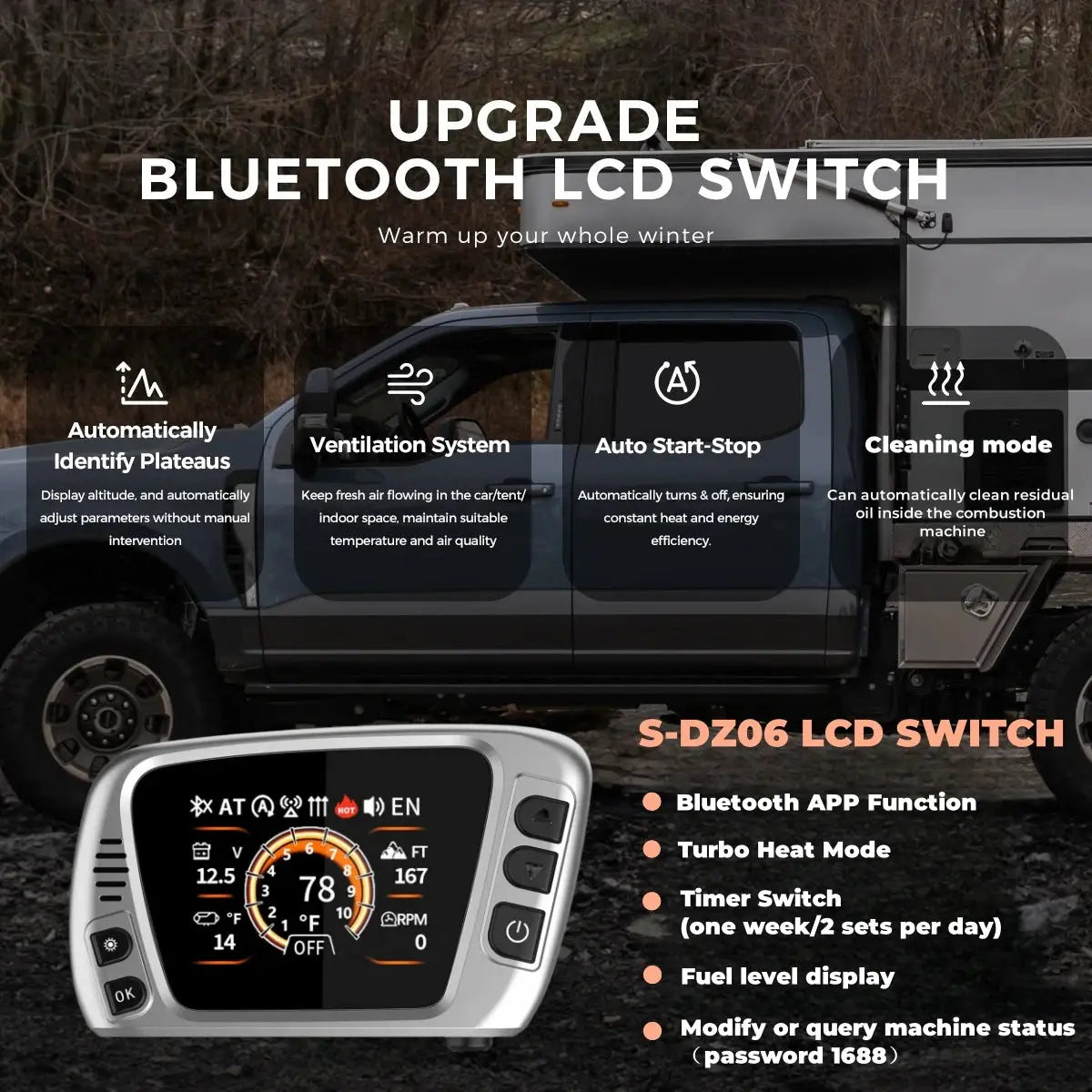 8KW 12V/220V Portable Diesel Air Heater W/ Self-Cleaning & Bluetooth APP, High Altitude Mode Car Diesel Heater for RV Truck Van by Beastly Survival Outlet