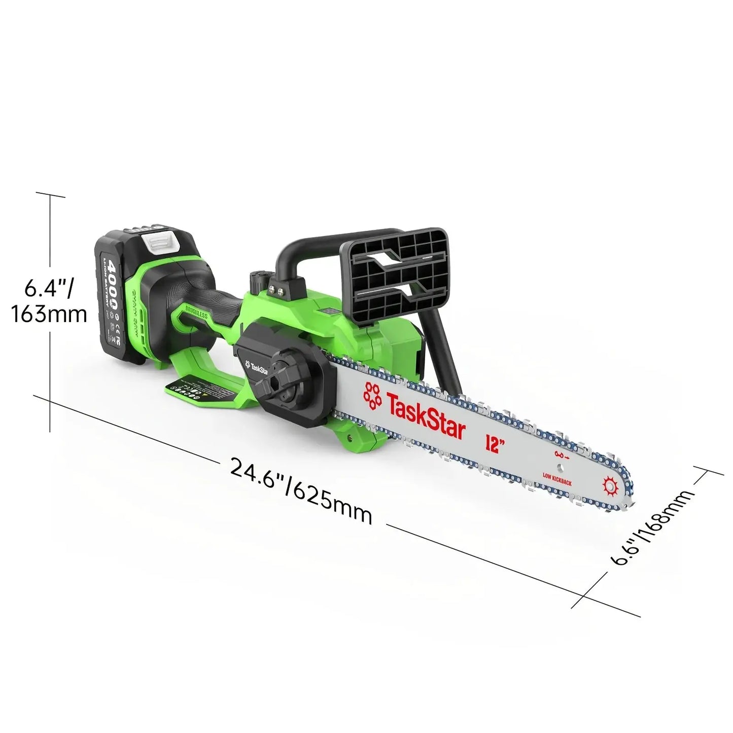 TaskStar 12 Inch Brushless Chainsaw Cordless 2 Batteries Pro by Beastly Survival Outlet
