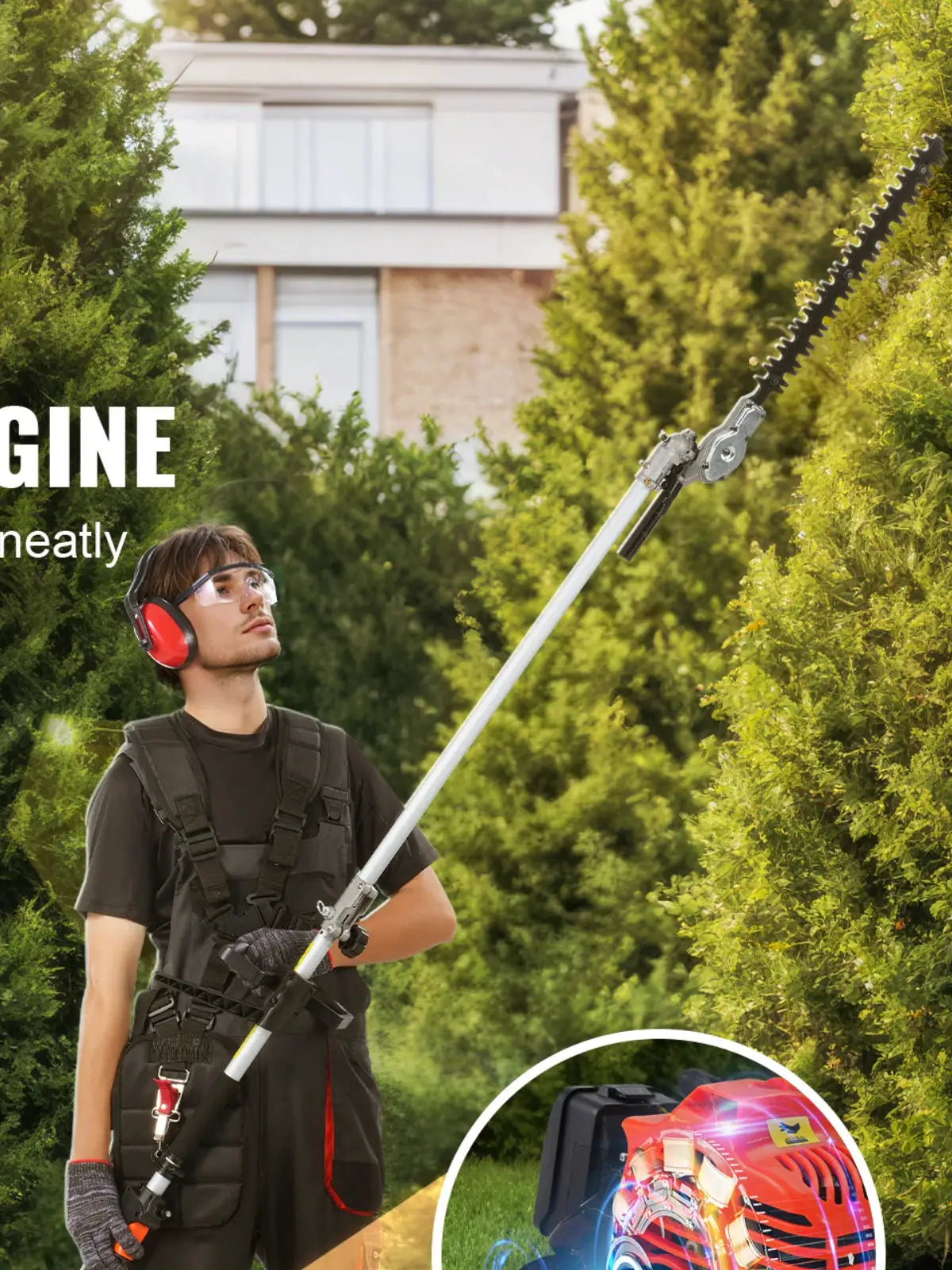 SucceBuy 33CC 6-in-1Multi-Functional Trimming Tools Gas Hedge Trimmer Weed Eater String TrimmerBrush Cutter Pole Saw Chainsaw by Beastly Survival Outlet