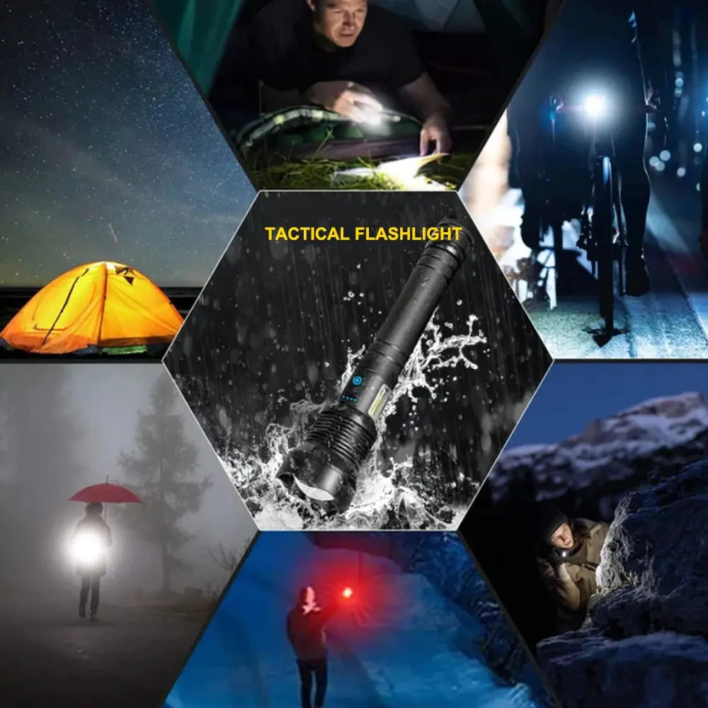Rechargeable Flashlight Floodlight Tactical Lumens Led Torch by Beastly Survival Outlet