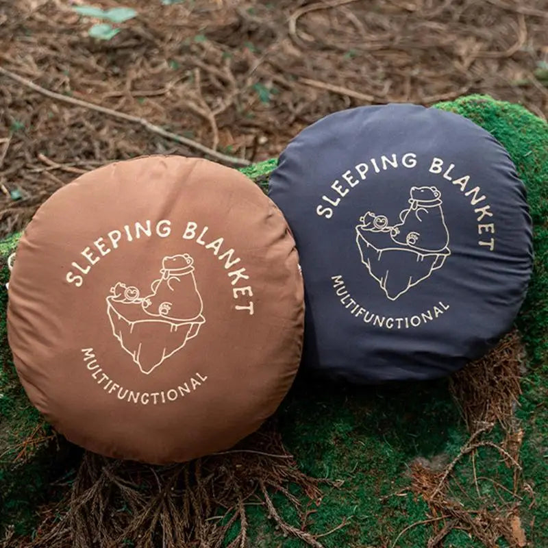 Wearable Sleeping Bag Poncho For Camping Hooded Fleece Blanket Warmth Cotton Filling Adult Standard Length 1.8m