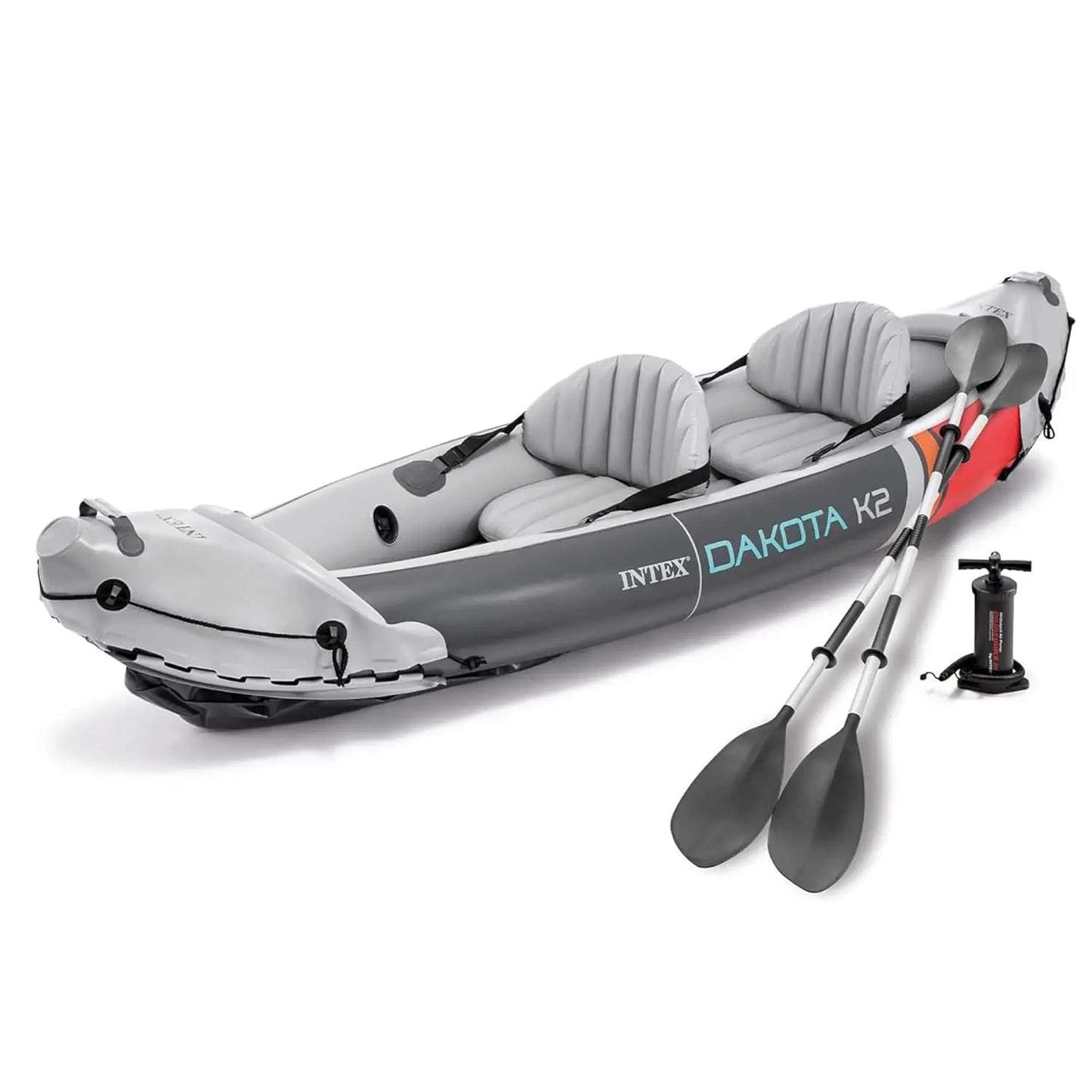 Dakota K2 Two Person Inflatable Kayak Set With Oars And Pump