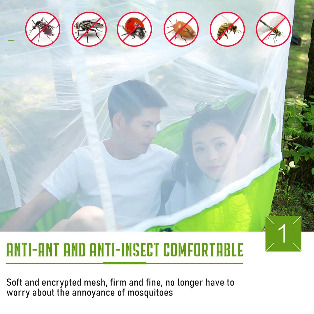 Camping Hammock With Mosquito Net 260 by 140cm Portable Camp