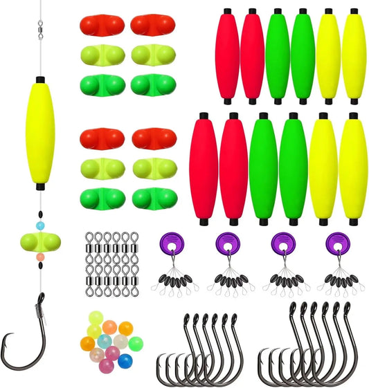 Catfish Tackle Making Kit 102Pcs Rig Accessories With Floats
