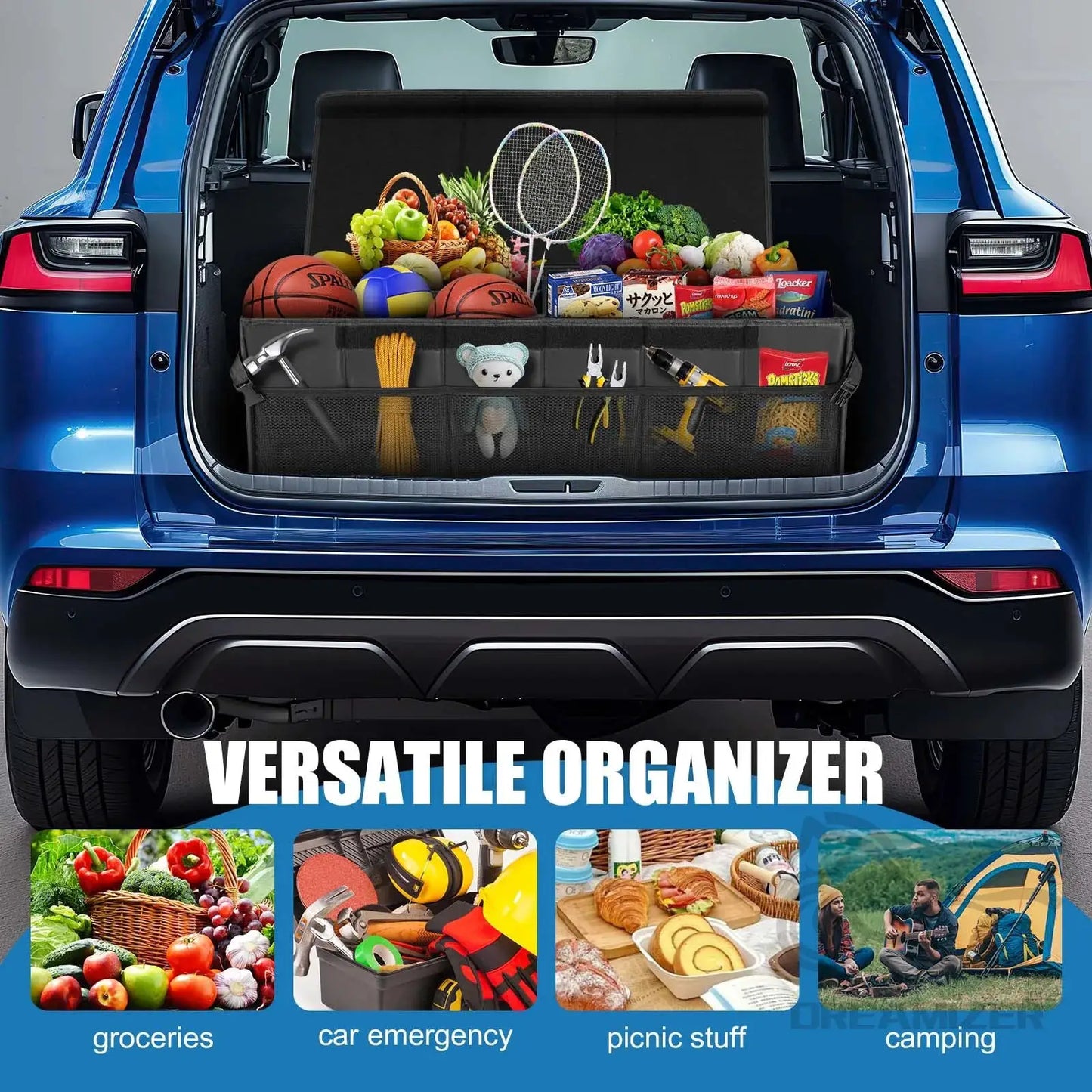 Car Organizer Trunk Storage Bag Large Capacity Auto Multiues Tools Storage Box Bag Stowing Tidying Car Trunk Organizer Bag by Beastly Survival Outlet