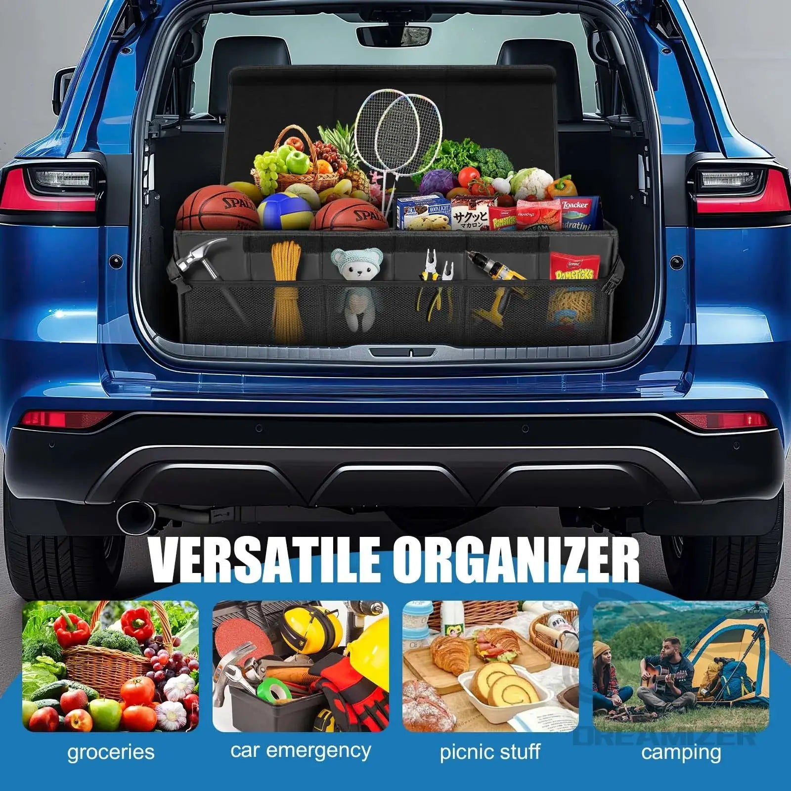 Car Organizer Trunk Storage Bag Large Capacity Auto Multiues Tools Storage Box Bag Stowing Tidying Car Trunk Organizer Bag by Beastly Survival Outlet