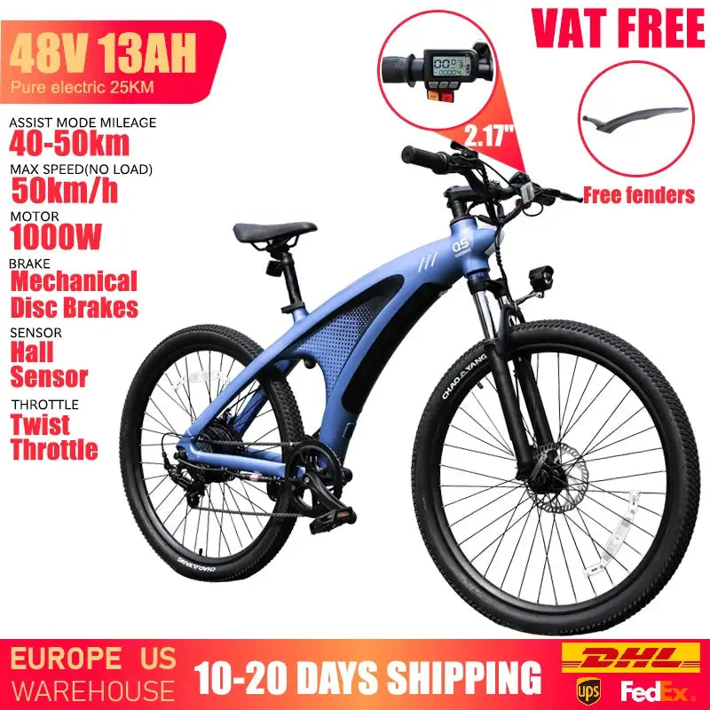 HUANCI Q5 Electric Bikes For Adults 1000W 48V 13AH Ebikes E Bikes Electric Bicycles 50km/h Electric Dirt Bike Electric e bikes by Beastly Survival Outlet