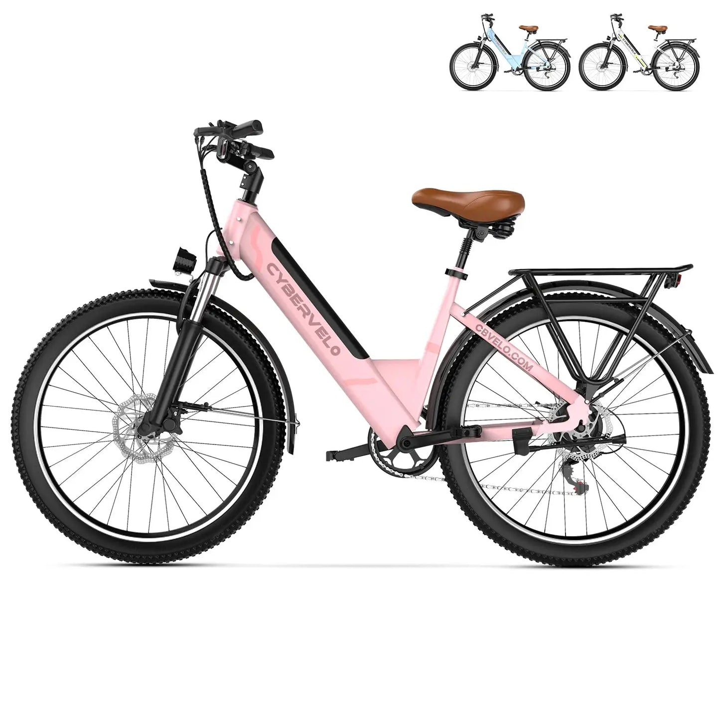 Cybervelo 1000W Peak 26" Electric Bike Adults 80Miles Removable Battery 7-Speed Ebike Beach Snow Commute E Bicycle for Men Women EK2 by Beastly Survival Outlet