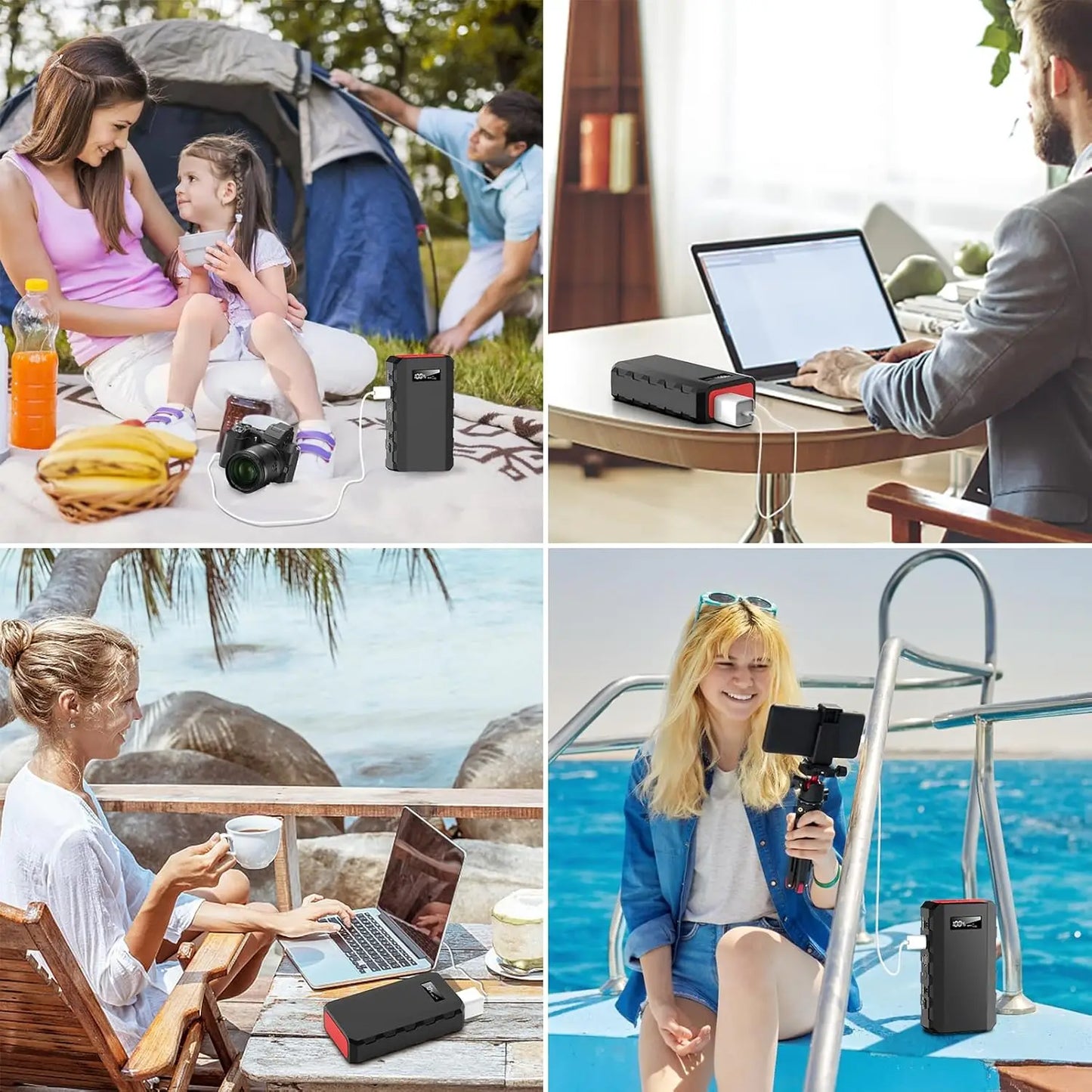 Powkey 88Wh Portable Power Station 24000mAh for Camping