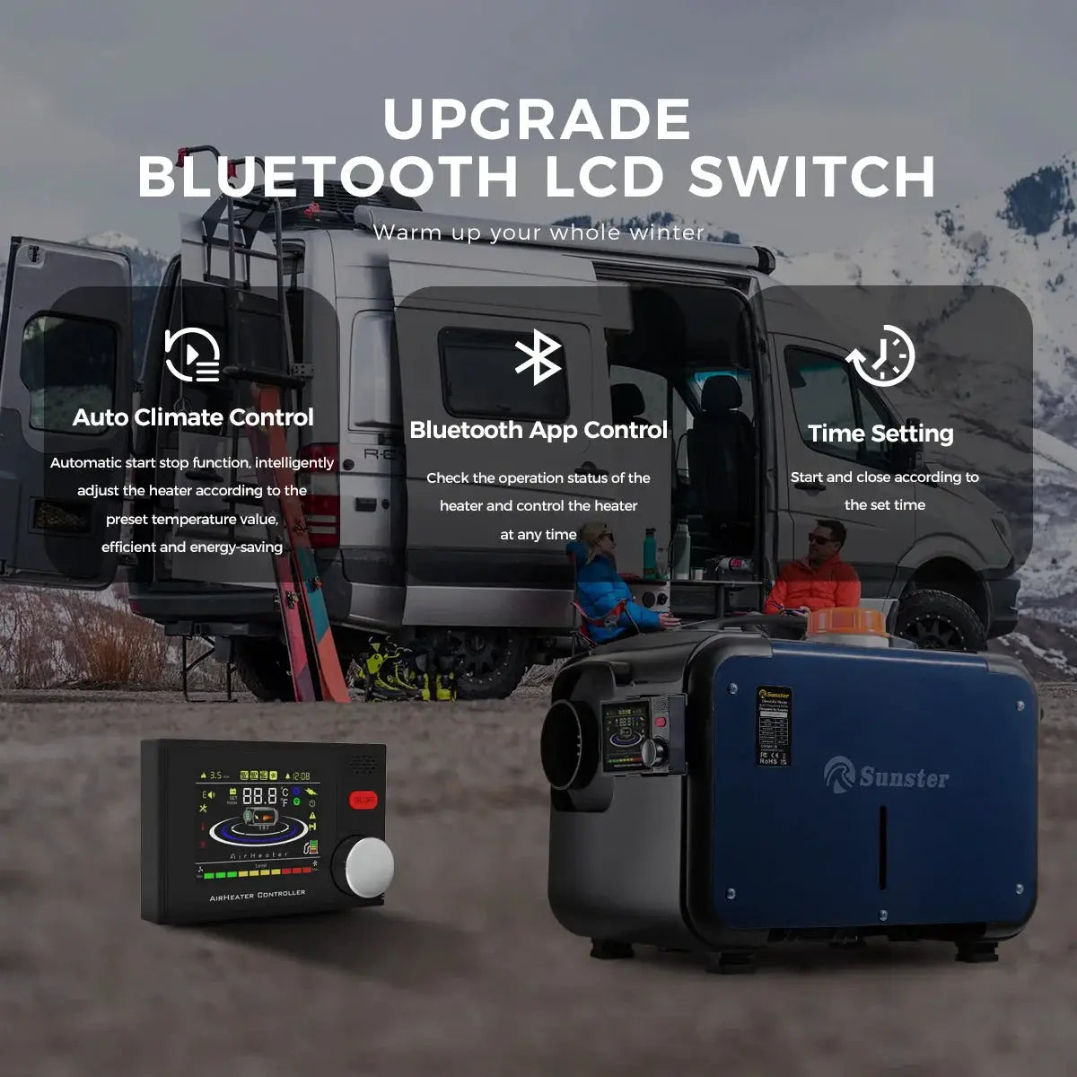 Sunster 8KW Diesel Portable Air Heater Bluetooth App Control by Beastly Survival Outlet