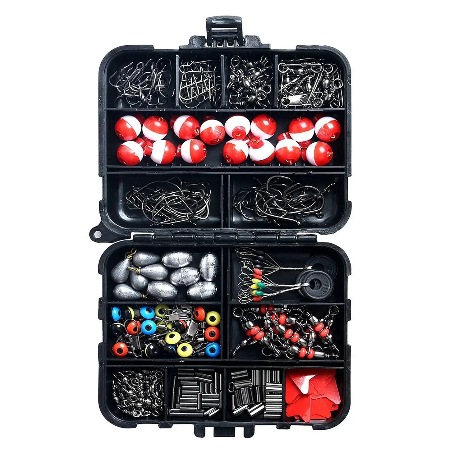 263pcs Fishing Accessories Set with Tackle Box Including Plier Jig Hooks Sinker Weight Swivels Snaps Sinker Slides by Beastly Survival Outlet