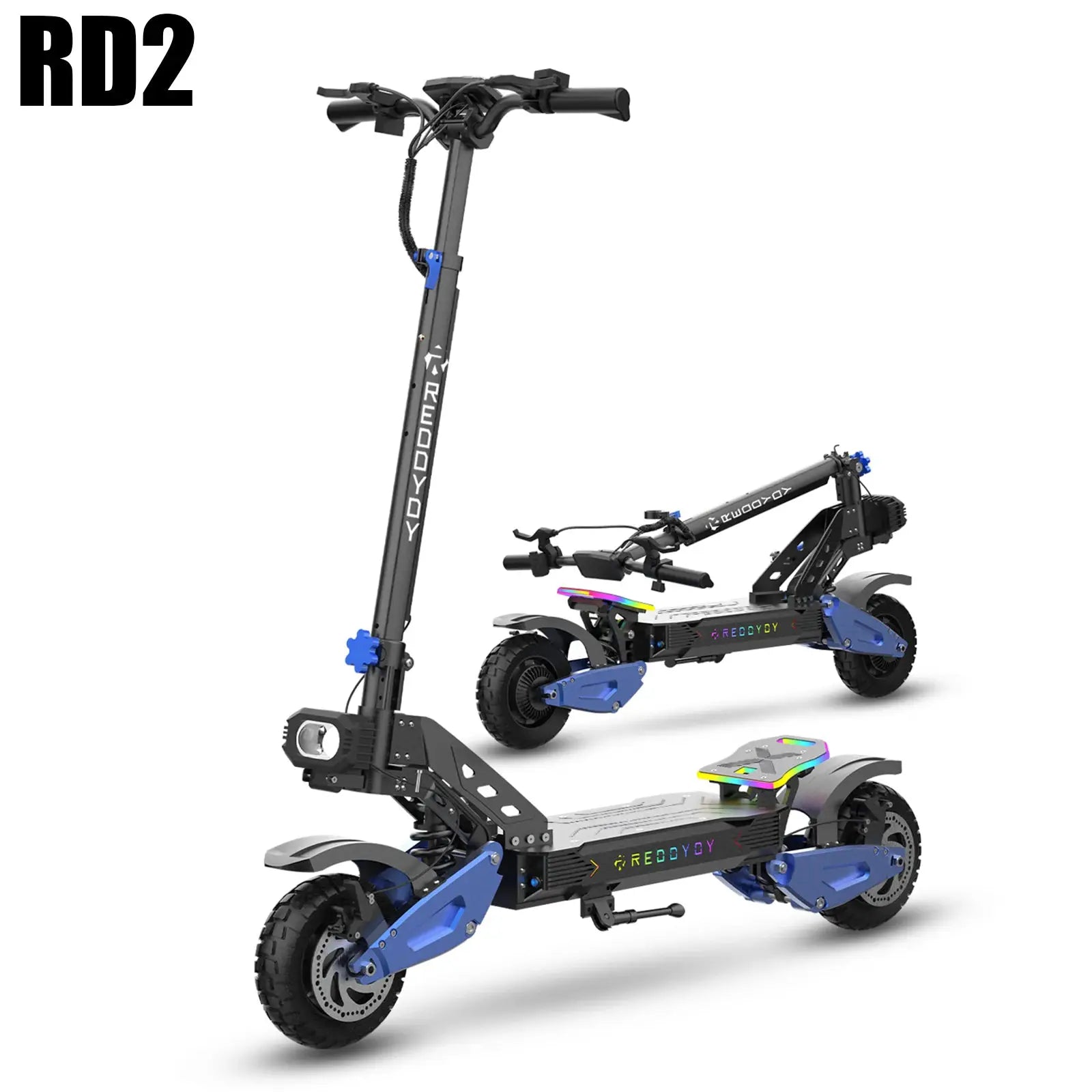 REDDYDY Adult Electric Scooter APP Control 5000W Peak Dual Motors 50MPH Max Speed 55Miles Long Range 60V25Ah Battery Smart Riding 3 Modes NFC Unlocking Dual Hydraulic Disc Brakes Full Suspension 10.5' Tires for Commuting Outd by Beastly Survival Outlet