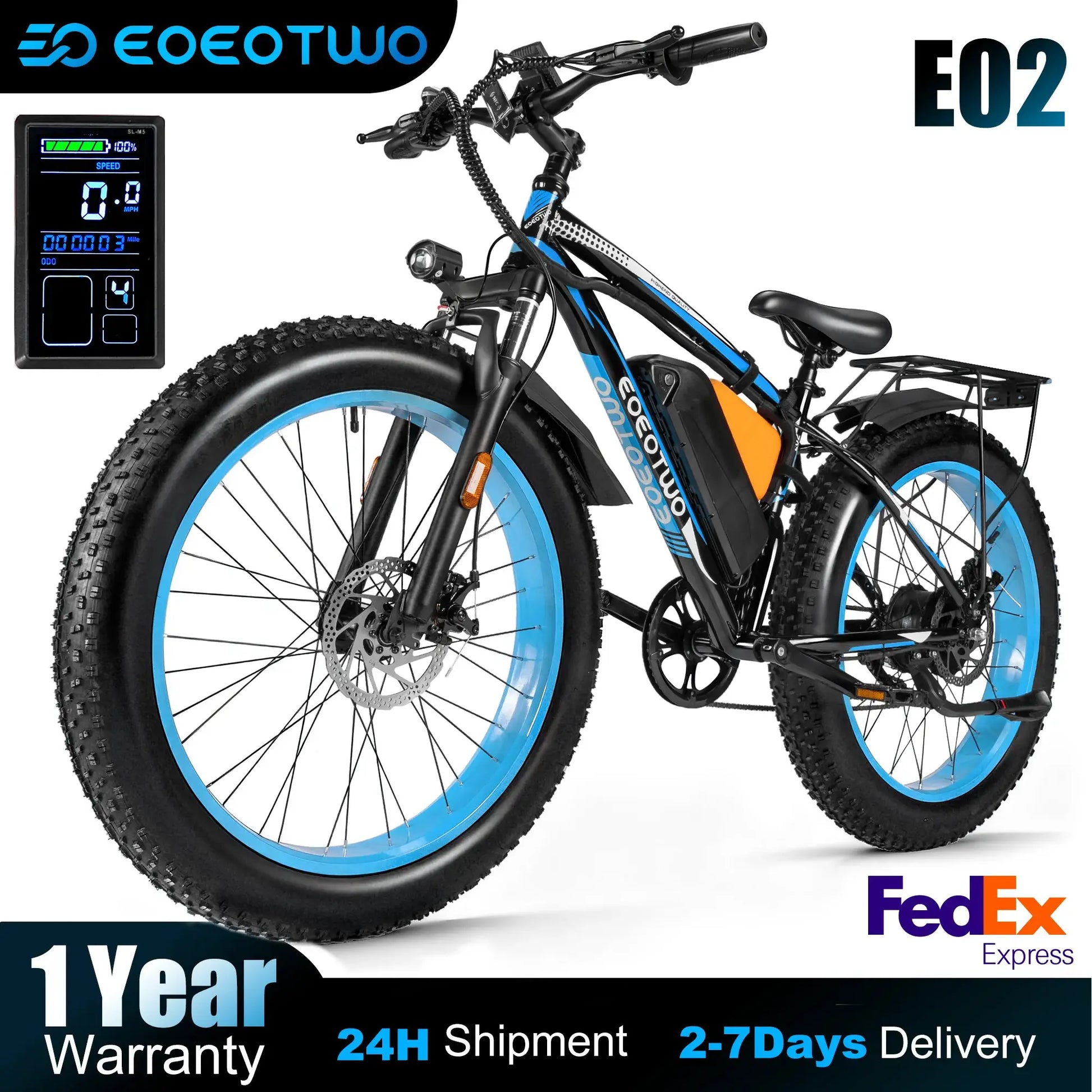 EOEOTW 1500W Peak Electric Mountain Bike NFCs 30MPH Fat Tire by Beastly Survival Outlet
