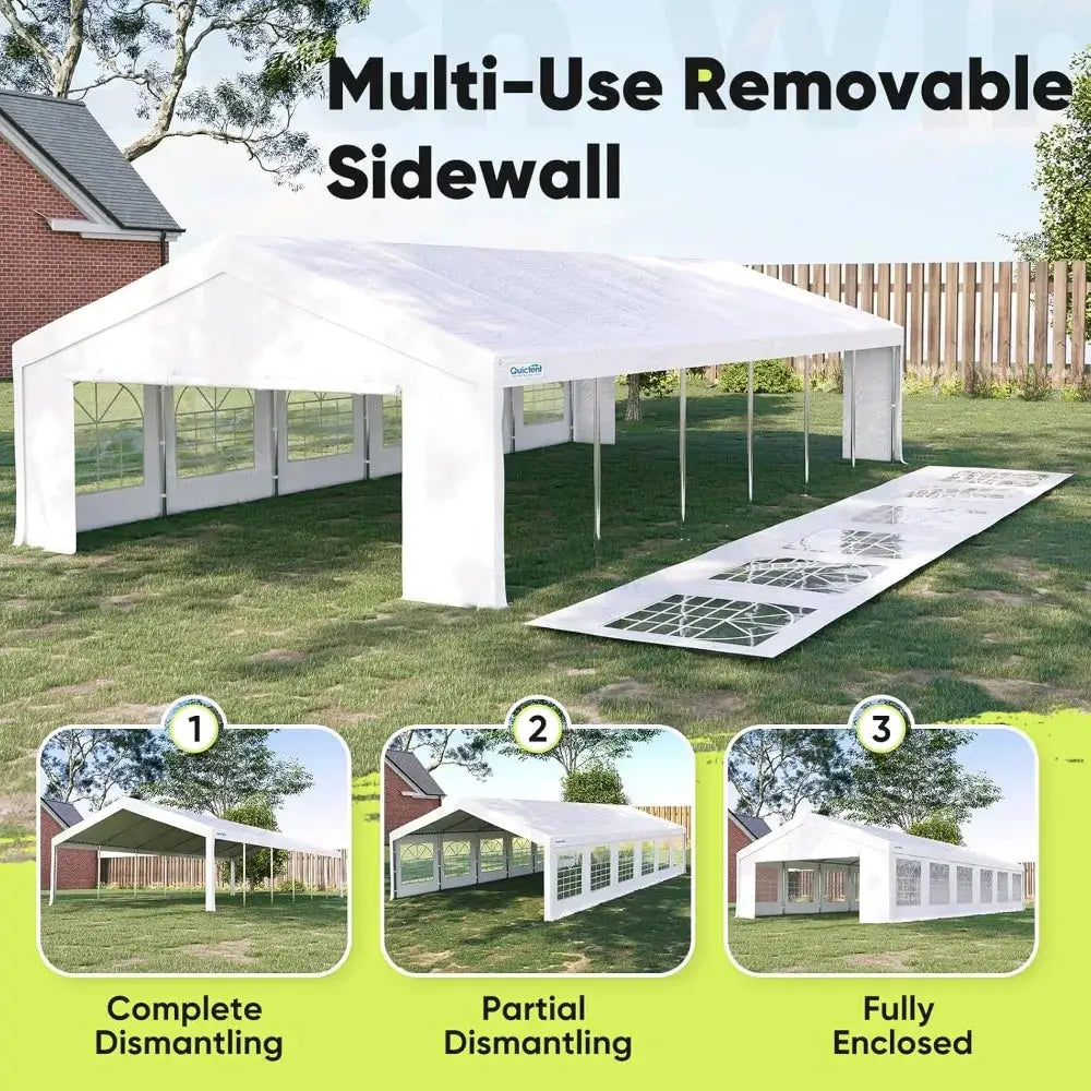 20x40 Party Tent Heavy Duty Outdoor Canopy Tent Carport Wedding Event Shelter BBQ Wedding Tents for Parties with Storage Bags(C by Beastly Survival Outlet