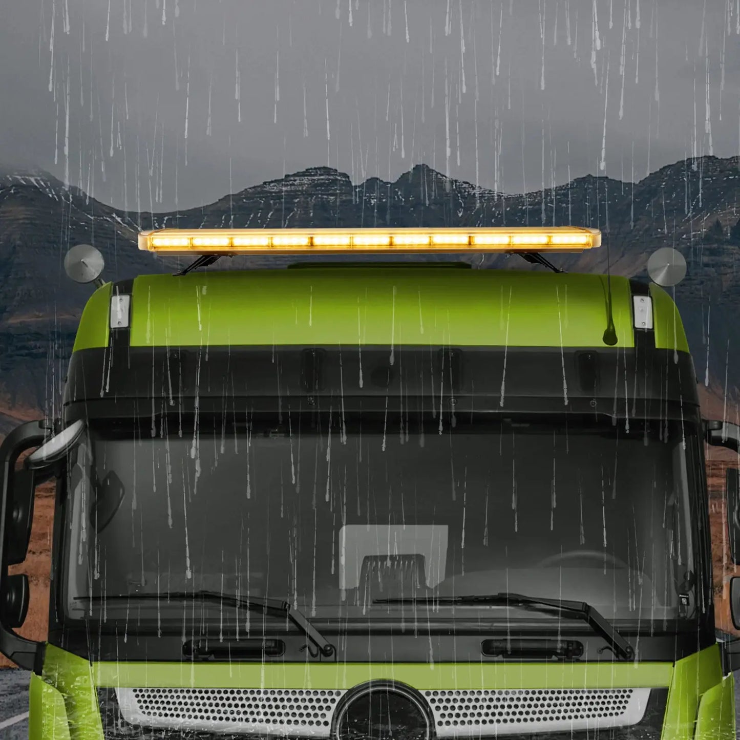 High-Visibility 96LED 360° Safety Strobe Light Bar, 16 Flash Modes+Remote Control, IP65 Waterproof, Yellow Emergency Warning by Beastly Survival Outlet