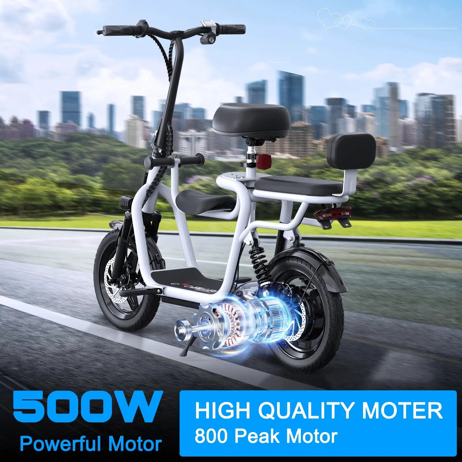 Electric Scooter with Seat for Adult,36V Electric Scooter with 500W Motor,20 Mile Range,17.4mph,e Scooters with Adjustable Seat by Beastly Survival Outlet
