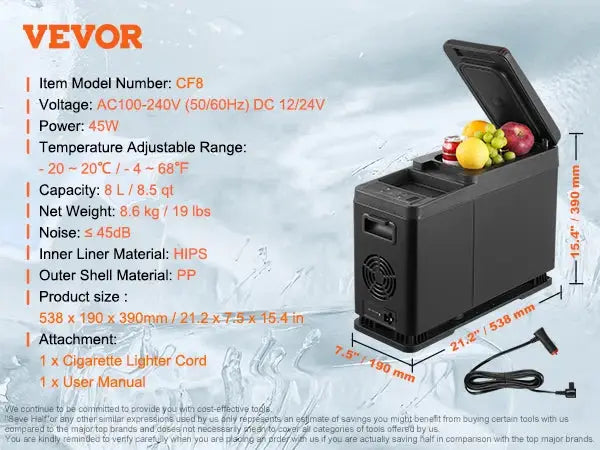 SucceBuy 8L to 75L Car Refrigerator Fridge Portable Icebox Single&Dual Zone w/Blue Tooth Temp Adjustable for Outdoor Camping RV by Beastly Survival Outlet