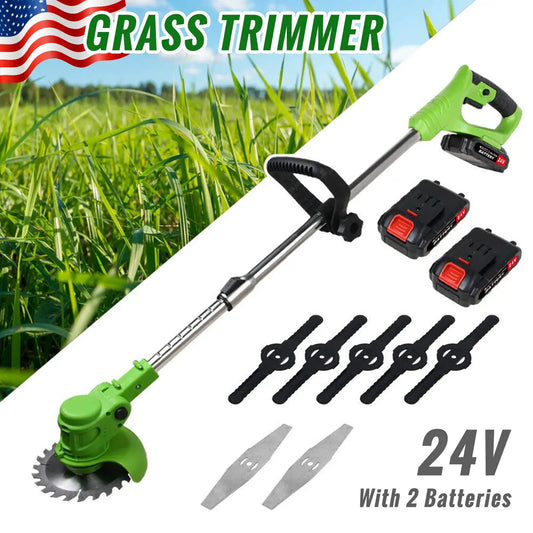 Weed Trimmer Lawn Electric Brushles 2-in-1 Cordless String Grass Trimmer Cutter Fast Charger With 2 xBattery for Yard Garden by Beastly Survival Outlet