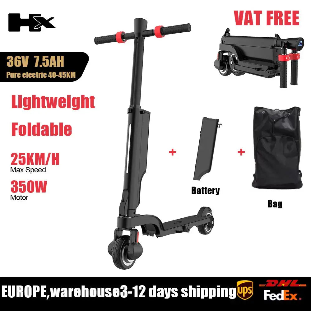HX X6 Electric Scooter Adult 350W 7.5AH 36V 25KM/H Foldable Electric Kick E Scooter 5.5 inch Wheel EScooter For Adult Children by Beastly Survival Outlet