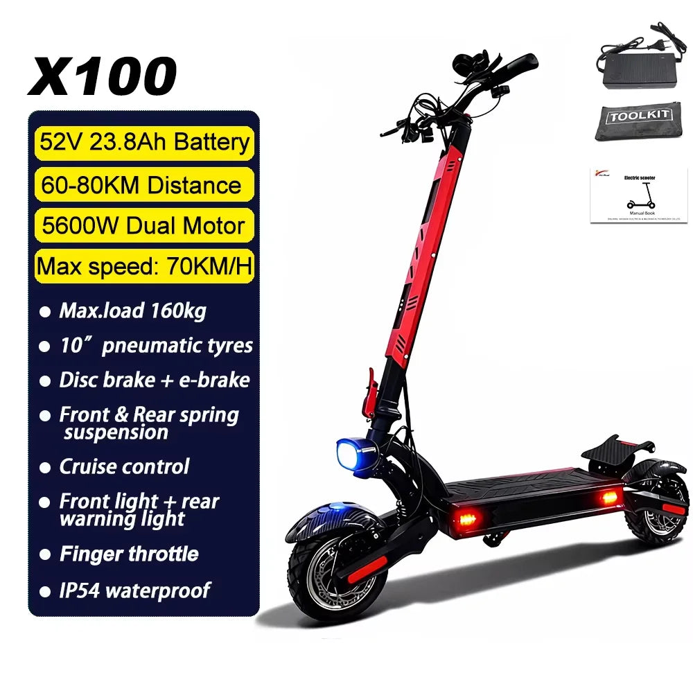 75kmh Dual Motor 3200W Foldable Electric Scooter Fat Tires 2 by Beastly Survival Outlet