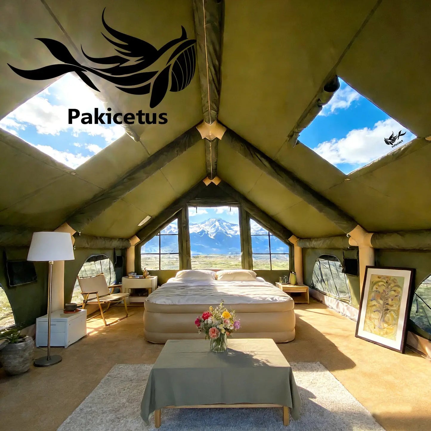 Pakicetus Quick Setup Inflatable Camping Tent, Waterproof Family Tent for 4-8 Persons, Portable Air Tent with Carry Bag by Beastly Survival Outlet