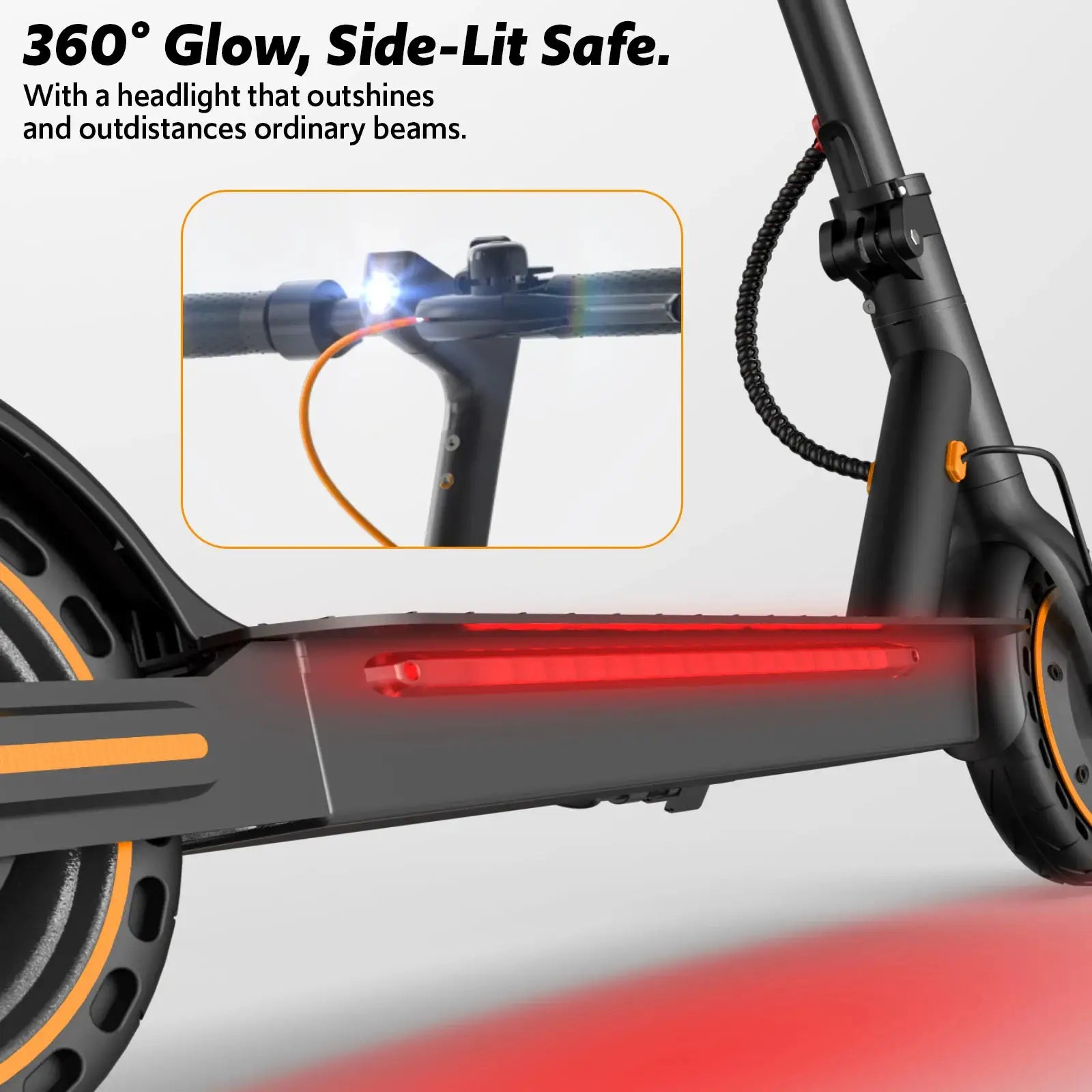 Electric Scooter for Adults, 550W Peak Motor & 19-Mile Range, 360° Lighting, Foldable E-Scooter with App Control by Beastly Survival Outlet